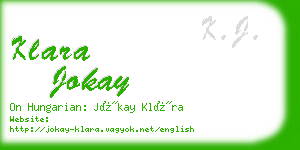 klara jokay business card